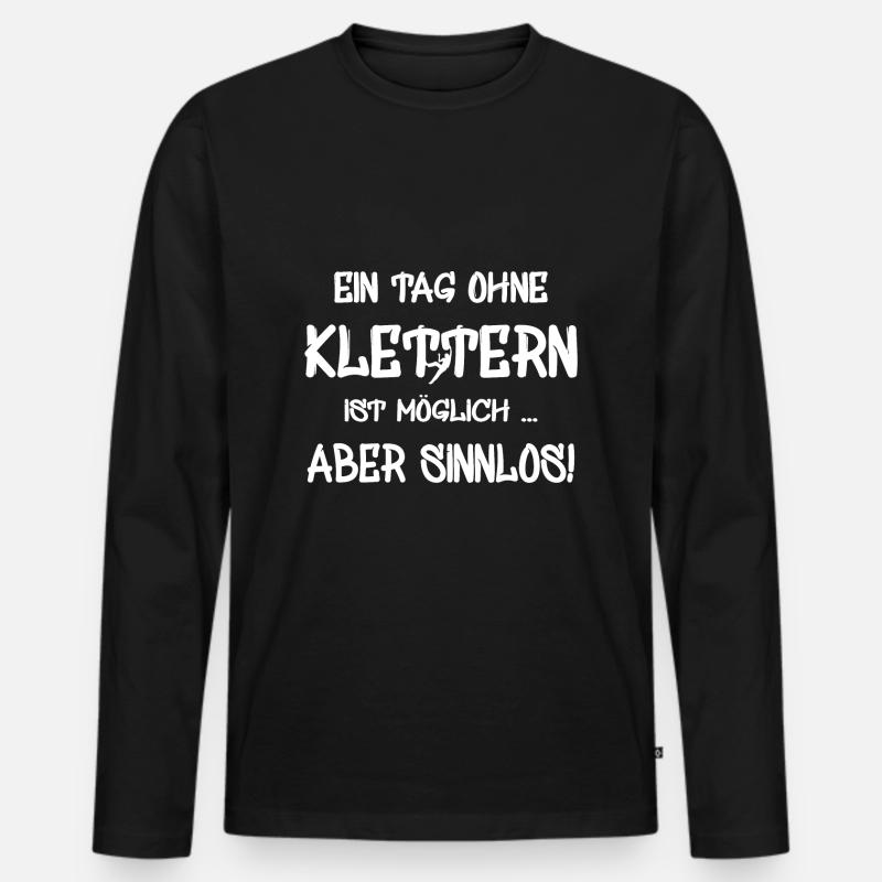 klettern - Männer Premium Bio Langarmshirt - Schwarz