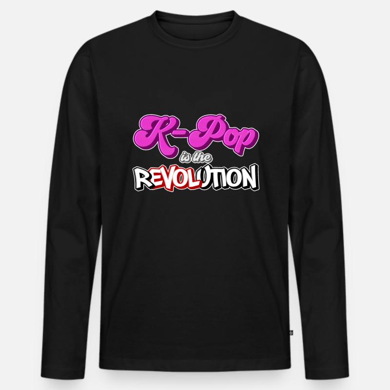 K-Pop is the Revolution | kpop KPop Geschenkidee - Männer Premium Bio Langarmshirt - Schwarz
