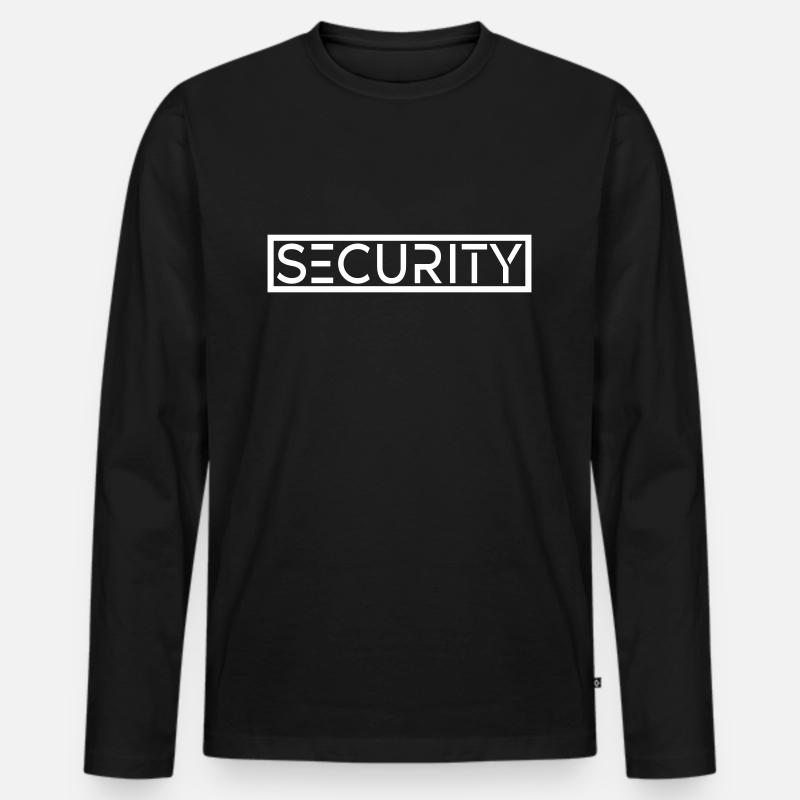 Security - Männer Premium Bio Langarmshirt - Schwarz