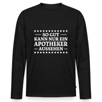 Apotheker Spruch Beruf Lustiges Apotheker Geschenk - Männer Premium Bio Langarmshirt - Schwarz - Vorne - Nico (187cm)