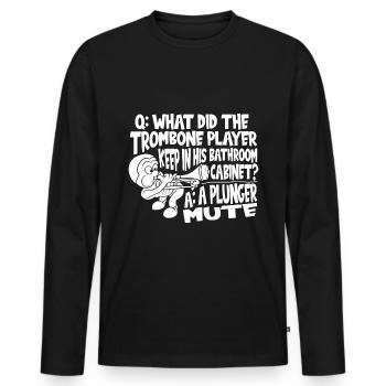 Posaune - Männer Premium Bio Langarmshirt - Schwarz - Vorne - Nico (187cm)