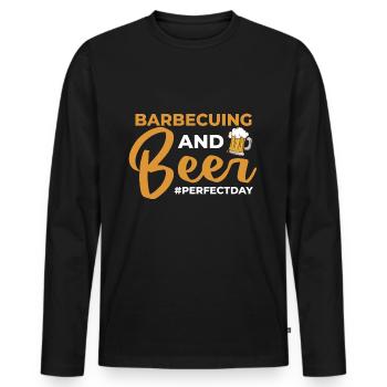 Barbecuing and Beer perfectday Grillen - Männer Premium Bio Langarmshirt - Schwarz - Vorne - Nico (187cm)