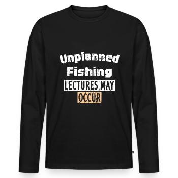 Des conférences sur la pêche non planifiées peuvent avoir lieu - T-shirt manches longues Premium bio Homme - noir - Devant - Nico (187cm)