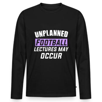 Des conférences de football imprévues peuvent avoir lieu - T-shirt manches longues Premium bio Homme - noir - Devant - Nico (187cm)