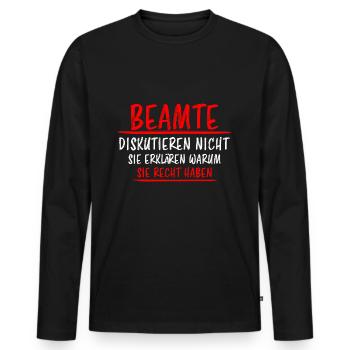 Beamter Lustiger Spruch Verbeamtung Büro Geschenk - Männer Premium Bio Langarmshirt - Schwarz - Vorne - Nico (187cm)