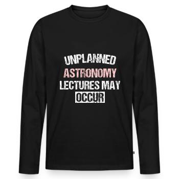 DES CONFÉRENCES D’ASTRONOMIE IMPRÉVUES PEUVENT AVOIR LIEU - T-shirt manches longues Premium bio Homme - noir - Devant - Nico (187cm)