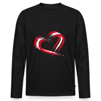 Pérou - T-shirt manches longues Premium bio Homme - noir - Devant - Nico (187cm)