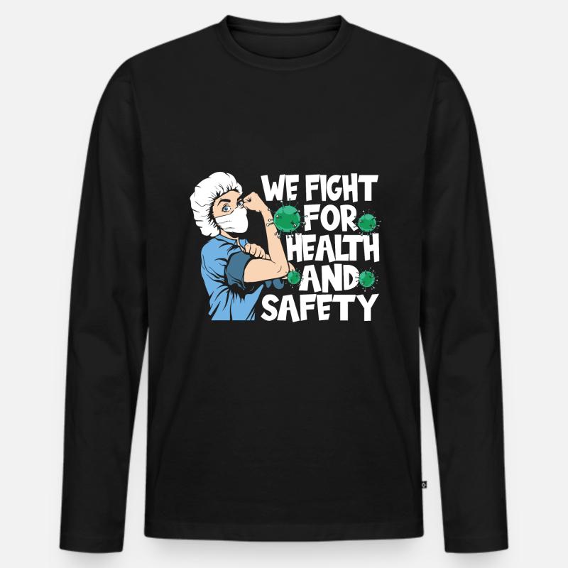 Krankenschwester - Männer Premium Bio Langarmshirt - Schwarz