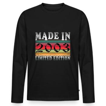 2003 Vintage Birthday Year of birth 2003 Gift - Men's Premium Organic Long Sleeve Shirt - black - Front - Nico (187cm)