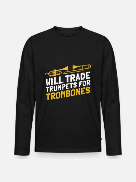 Trombone - Men's Premium Organic Long Sleeve Shirt - black
