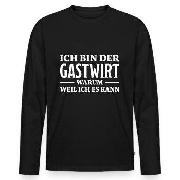 Gastwirt Spruch Kneipe Wirt Fun Gastwirt Geschenk - Männer Premium Bio Langarmshirt - Schwarz - Vorne - Nico (187cm)