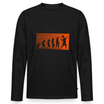 Padel Evolution Plattform Tennis Paddleball Padel - Männer Premium Bio Langarmshirt - Schwarz - Vorne - Nico (187cm)