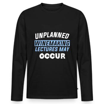 Des conférences de vinification non planifiées peuvent avoir lieu - T-shirt manches longues Premium bio Homme - noir - Devant - Nico (187cm)