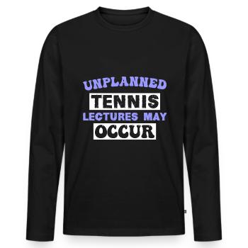 Des conférences de tennis imprévues peuvent avoir lieu - T-shirt manches longues Premium bio Homme - noir - Devant - Nico (187cm)