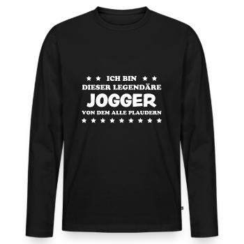 Jogger Laufen Lustiger Spruch Joggen Geschenk - Männer Premium Bio Langarmshirt - Schwarz - Vorne - Nico (187cm)