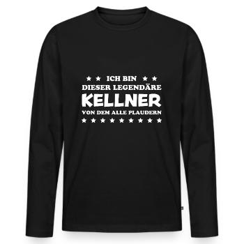 Kellner Lustige Spruch Service Restaurant Geschenk - Männer Premium Bio Langarmshirt - Schwarz - Vorne - Nico (187cm)