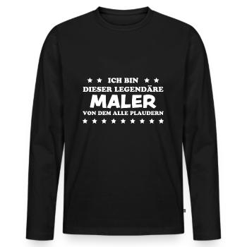 Maler Witz Spruch Meister Lackierer Maler Geschenk - Männer Premium Bio Langarmshirt - Schwarz - Vorne - Nico (187cm)