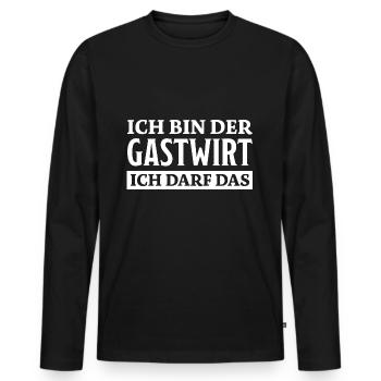 Gastwirt Spruch Kneipe Wirt Fun Gastwirt Geschenk - Männer Premium Bio Langarmshirt - Schwarz - Vorne - Nico (187cm)
