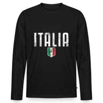 Italia Italy Flag Sign Love Rome - Men's Premium Organic Long Sleeve Shirt - black - Front - Nico (187cm)