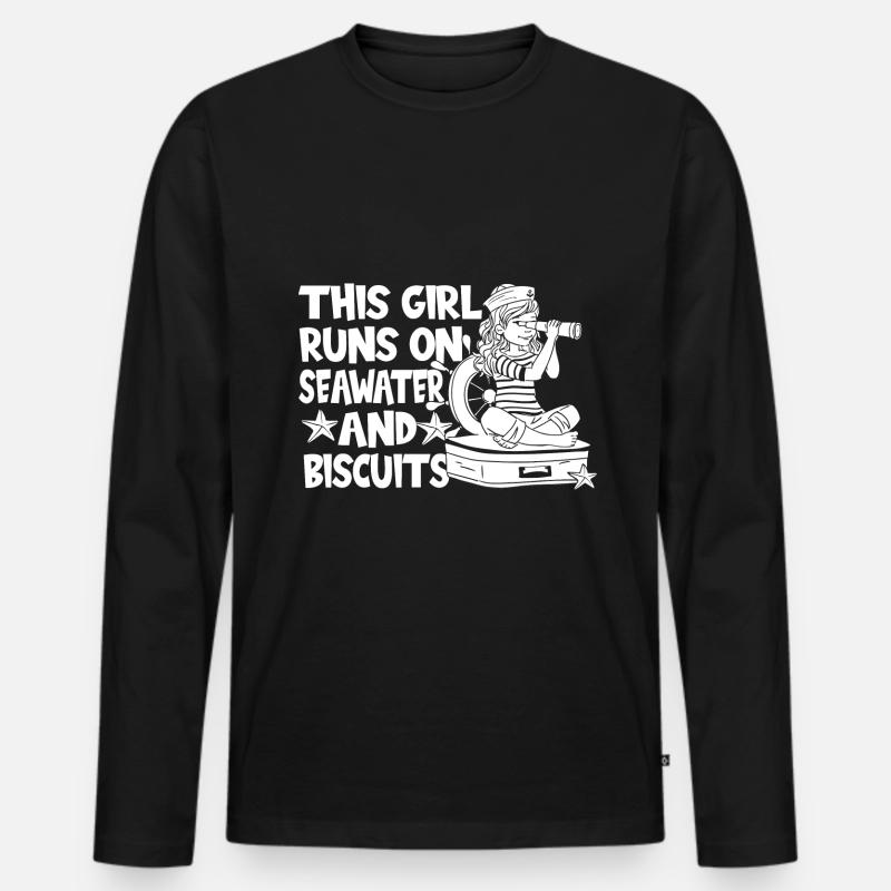 Seglen Segelboot Segler - Männer Premium Bio Langarmshirt - Schwarz