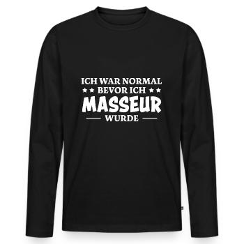 Masseur Lustiger Spruch Massage Masseur Geschenk - Männer Premium Bio Langarmshirt - Schwarz - Vorne - Nico (187cm)