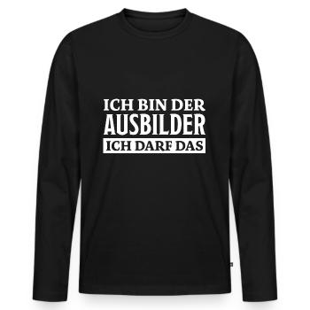 Ausbilder Spruch Beruf Lustiges Ausbilder Geschenk - Männer Premium Bio Langarmshirt - Schwarz - Vorne - Nico (187cm)