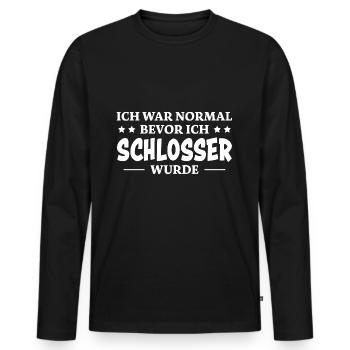 Schlosser Spruch Beruf Lustiges Schlosser Geschenk - Männer Premium Bio Langarmshirt - Schwarz - Vorne - Nico (187cm)