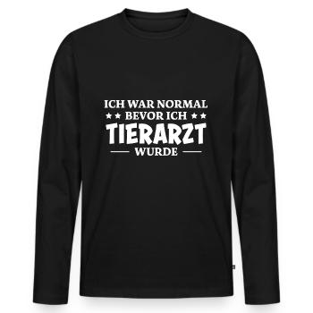 Tierarzt Spruch Beruf Lustiges Tierarzt Geschenk - Männer Premium Bio Langarmshirt - Schwarz - Vorne - Nico (187cm)