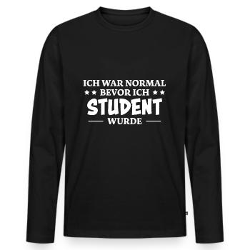 Student Spruch Uni Universität Student Geschenk - Männer Premium Bio Langarmshirt - Schwarz - Vorne - Nico (187cm)