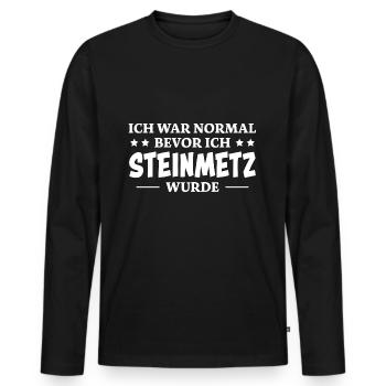 Steinmetz Spruch Beruf Lustiges Steinmetz Geschenk - Männer Premium Bio Langarmshirt - Schwarz - Vorne - Nico (187cm)