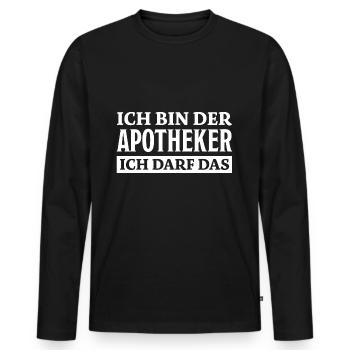 Apotheker Spruch Beruf Lustiges Apotheker Geschenk - Männer Premium Bio Langarmshirt - Schwarz - Vorne - Nico (187cm)