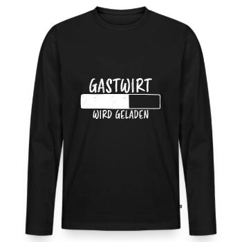 Gastwirt Spruch Kneipe Wirt Fun Gastwirt Geschenk - Männer Premium Bio Langarmshirt - Schwarz - Vorne - Nico (187cm)