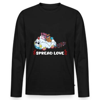 1 Spread Love copy - Männer Premium Bio Langarmshirt - Schwarz - Vorne - Nico (187cm)