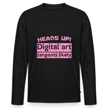 Heads Digital art tangents likely - Männer Premium Bio Langarmshirt - Schwarz - Vorne - Nico (187cm)