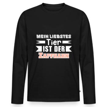 Mein liebstes Tier ist der Zapfhahn - Männer Premium Bio Langarmshirt - Schwarz - Vorne - Nico (187cm)