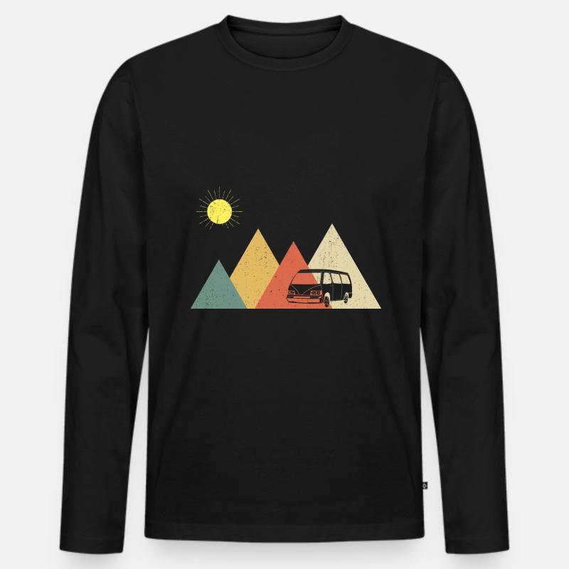 Camper Bus Caravan Camper Bus - Männer Premium Bio Langarmshirt - Schwarz
