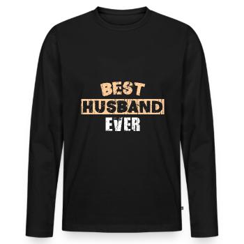 BEST HUSBAND EVER - Männer Premium Bio Langarmshirt - Schwarz - Vorne - Nico (187cm)