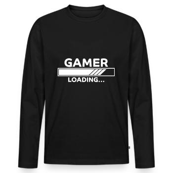 Gamer Spruch Gaming Nerd Lustiges Gamer Geschenk - Männer Premium Bio Langarmshirt - Schwarz - Vorne - Nico (187cm)