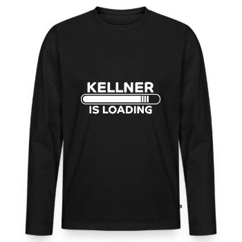 Kellner Spruch Restaurant Lustige Kellner Geschenk - Männer Premium Bio Langarmshirt - Schwarz - Vorne - Nico (187cm)