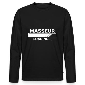 Masseur Spruch Massage Lustiges Masseur Geschenk - Männer Premium Bio Langarmshirt - Schwarz - Vorne - Nico (187cm)