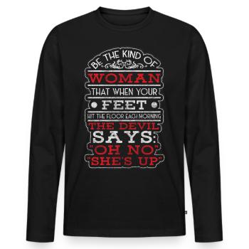 Femme Princesse Girlish - T-shirt manches longues Premium bio Homme - noir - Devant - Nico (187cm)