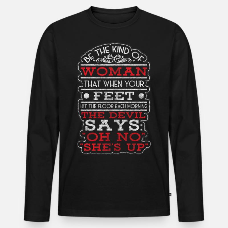 Frau Mädchenhaft Prinzessin - Männer Premium Bio Langarmshirt - Schwarz