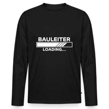 Bauleiter Spruch Baustelle Fun Bauleiter Geschenk - Männer Premium Bio Langarmshirt - Schwarz - Vorne - Nico (187cm)