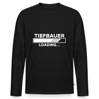 Tiefbauer Spruch Beruf Lustiges Tiefbauer Geschenk - Männer Premium Bio Langarmshirt - Schwarz - Vorne - Nico (187cm)