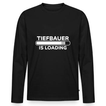 Tiefbauer Spruch Beruf Lustiges Tiefbauer Geschenk - Männer Premium Bio Langarmshirt - Schwarz - Vorne - Nico (187cm)