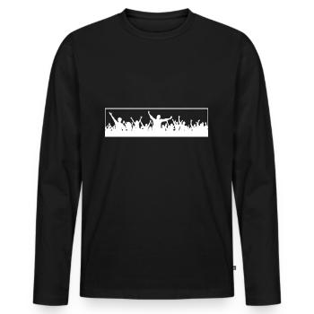 Danse des fêtards - T-shirt manches longues Premium bio Homme - noir - Devant - Nico (187cm)
