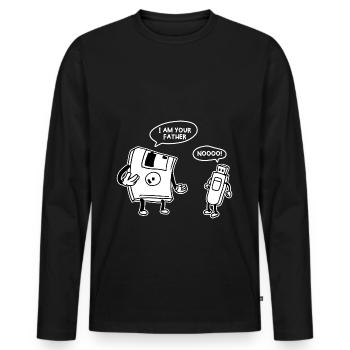 USB-Diskette Lustig Informationstechnologie - Männer Premium Bio Langarmshirt - Schwarz - Vorne - Nico (187cm)