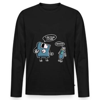USB-Diskette Lustige Informationstechnologie - Männer Premium Bio Langarmshirt - Schwarz - Vorne - Nico (187cm)