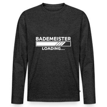 Bademeister Spruch Lustiges Bademeister Geschenk - Männer Premium Bio Langarmshirt - Anthrazit meliert - Vorne - Nico (187cm)