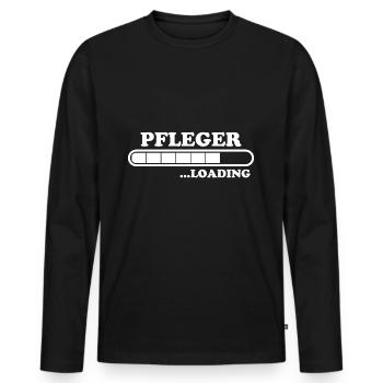 Pfleger Spruch Pflegekraft Lustig Pfleger Geschenk - Männer Premium Bio Langarmshirt - Schwarz - Vorne - Nico (187cm)
